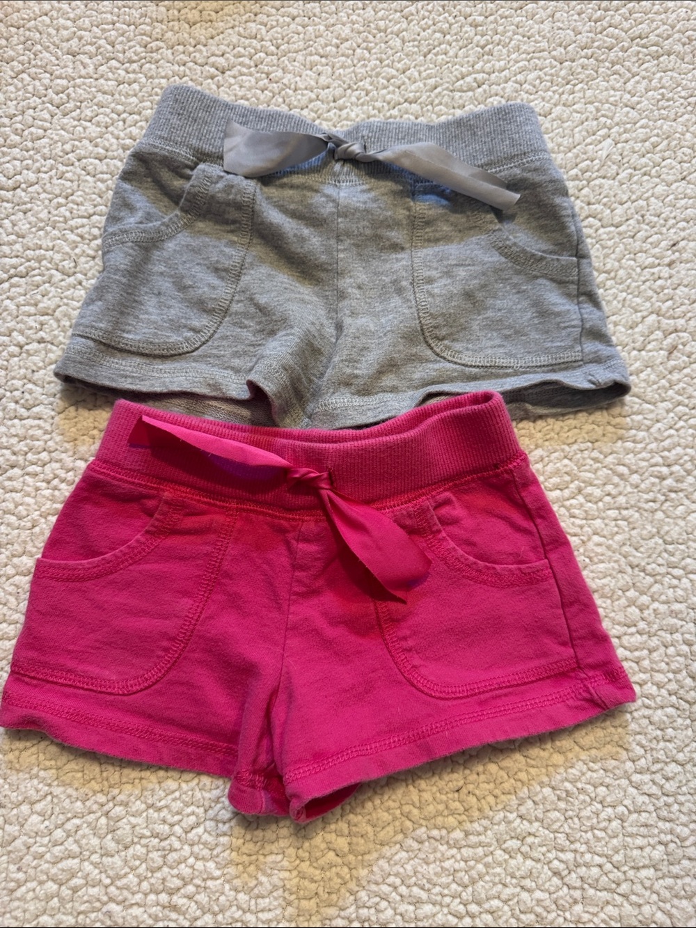 Carter's Gray and Bright Pink Cotton Shorts Duo - 2T